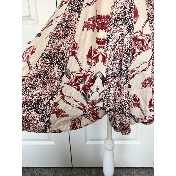 Free People Isabella Mixed Print Romper Cross Back Tie Details Flowy size Large - Picture 7 of 12